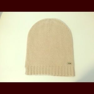 MINIMAINS Cashmere Beanie Hat, creme, Size 1-2Y.